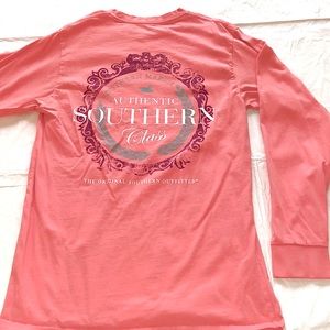 Southern Marsh Long Sleeve Tee (Coral) - Small